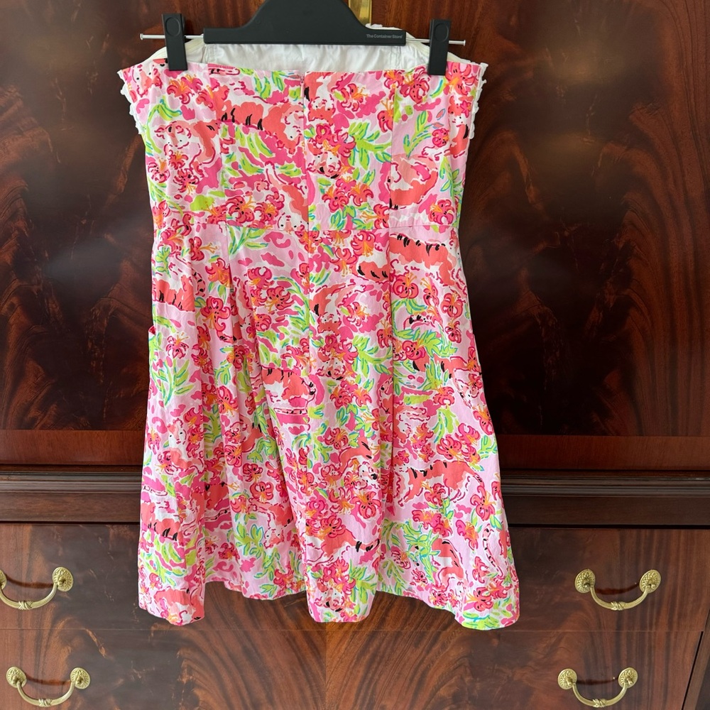 Lilly Pulitzer Ferra Strapless Dress Call Me Kitty Cat Size 8 - Picture 6 of 13